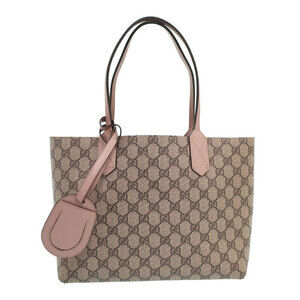 GUCCI Reversible GG Leather Tote Bag Beige Red